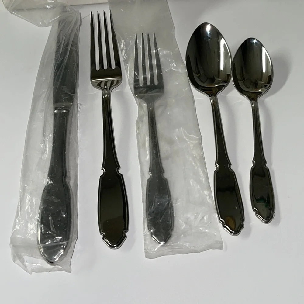 NWT Gorham Ellipse Glossy 5 pc Stainless Steel placesetting